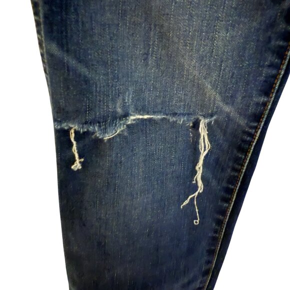 Madewell Womens 10" High-Rise Skinny Jeans Size 26 Dark Wash Distressed Denim Bu - Picture 7 of 15